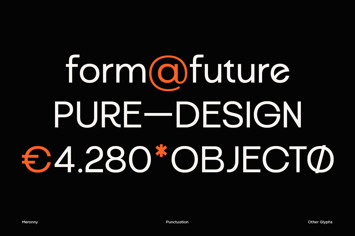 form@future branding mockup with orange accent symbol on black background