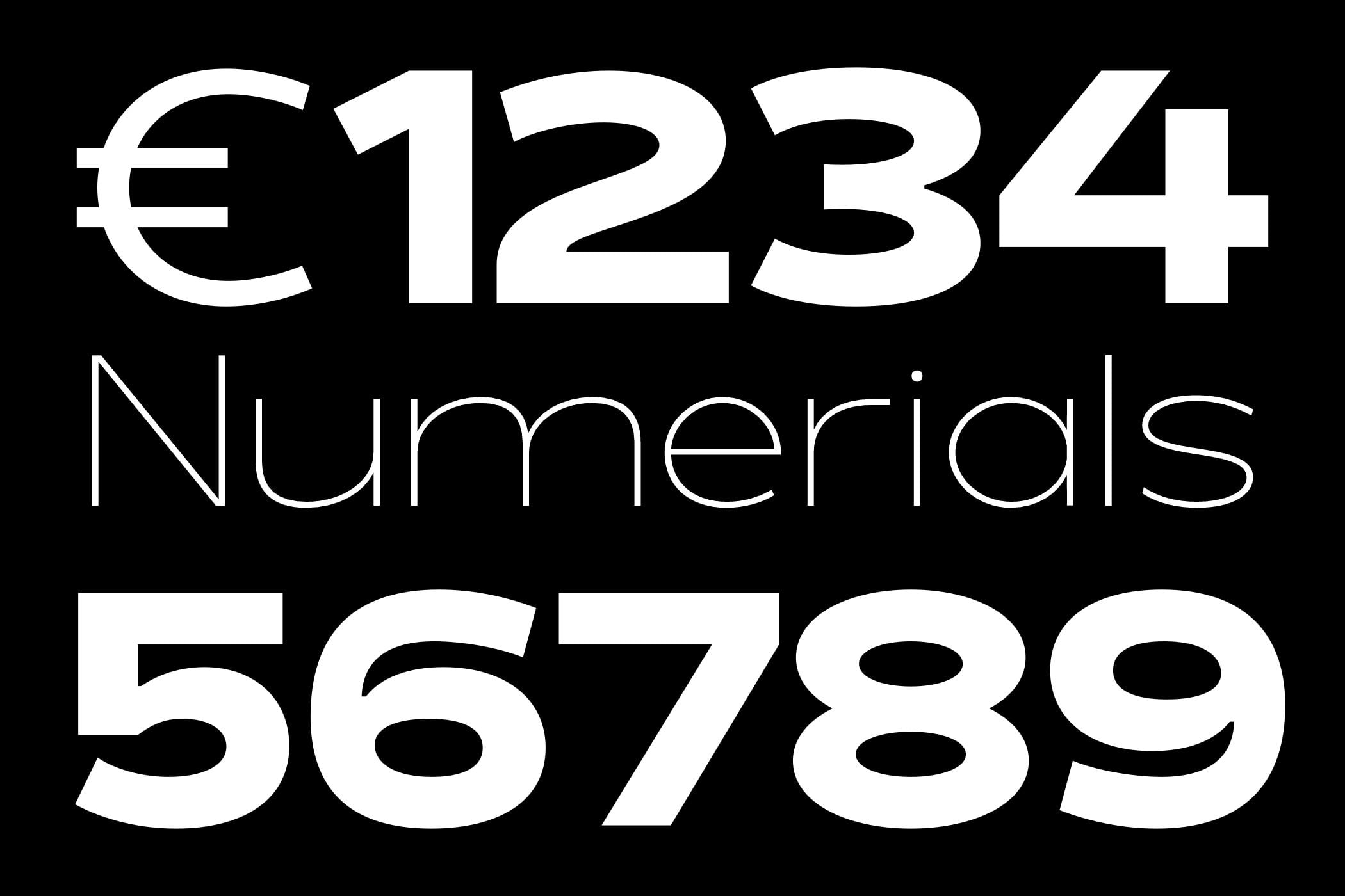 Bold white numerals with euro symbol on black background, modern geometric style