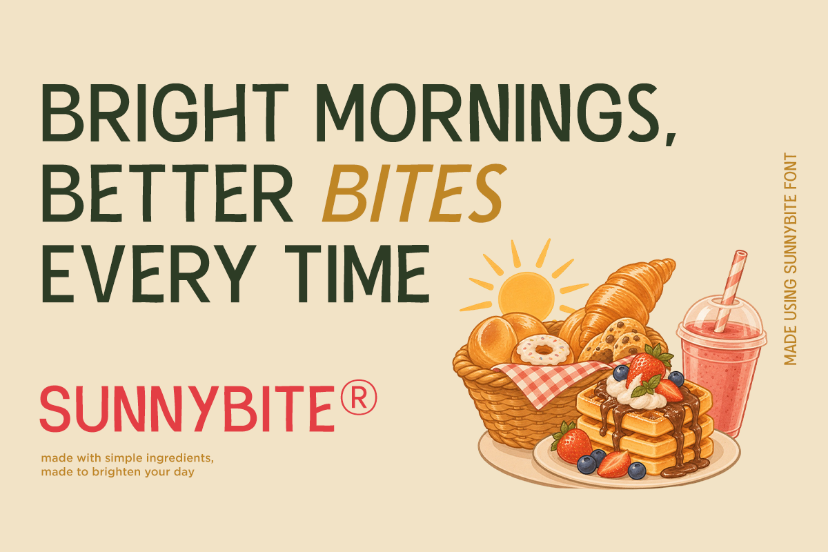 Sunny breakfast brand mockup with croissants, waffles, berries, drink on cream background