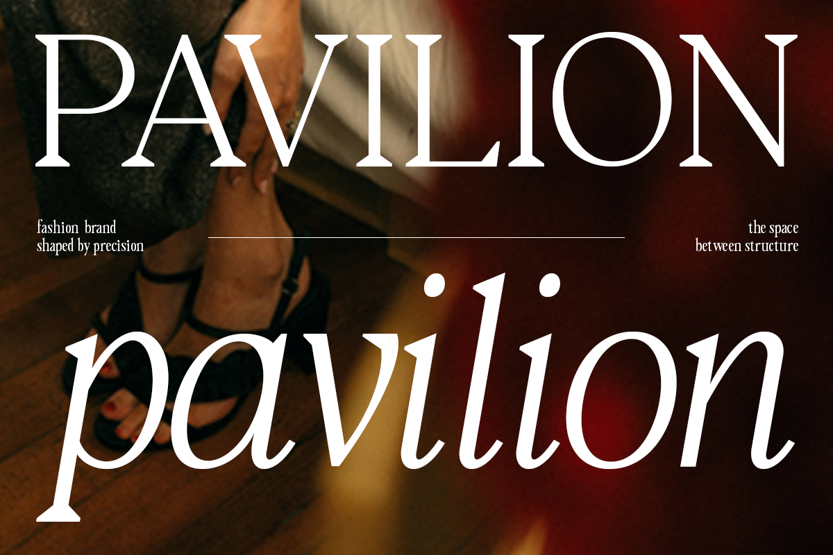 Elegant serif typeface mockup with luxury fashion imagery in warm burgundy tones