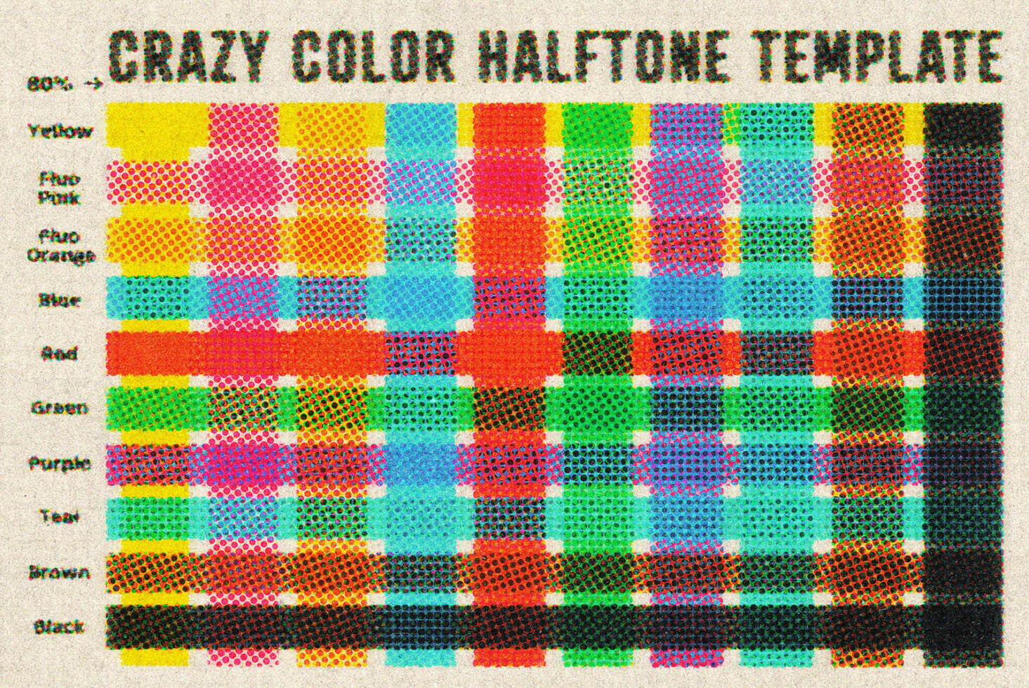 Crazy Color Halftone Text Template graphic by Pixelbuddha