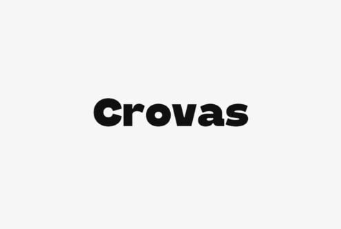 Crovas bold sans serif typeface displayed in black on light background