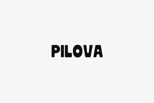 Pilova bold typeface displayed in black on light gray background