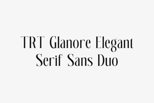 TRT Glanore Elegant Serif Sans Duo font pairing on cream background