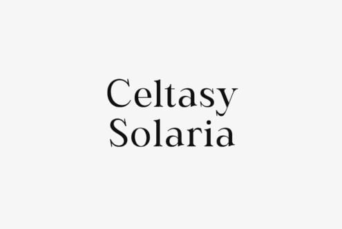 Celtasy Solaria serif font displayed in elegant black typography on light background