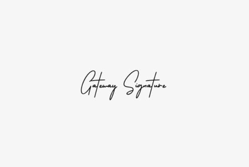 Gateway Signature handwritten font in elegant script style on light background