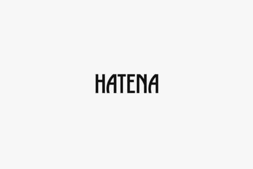 Hatena typeface displayed in bold black letters on light gray background