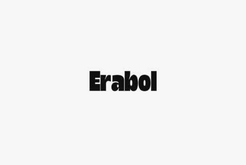 Bold black Erabol typeface centered on light gray background