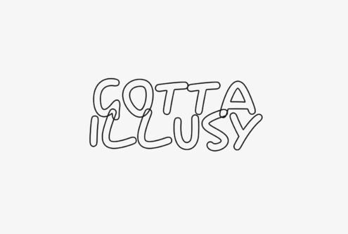 Gotta Illusy hand drawn font with casual chunky letterforms on light background