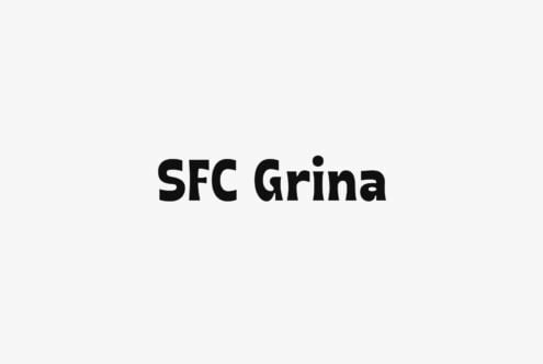 SFC Grina bold sans serif typeface displayed on light gray background