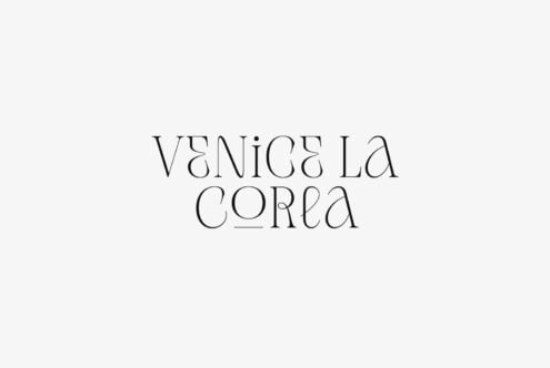 Venice La Corla serif font with elegant thin lines on cream background