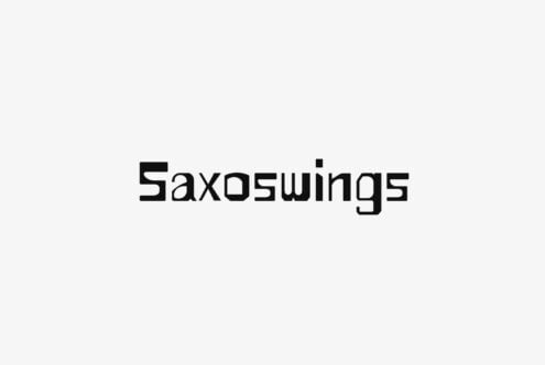Saxoswings bold geometric typeface displayed on light gray background