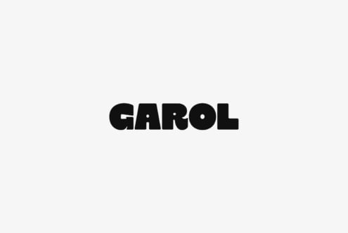 Bold black sans serif font spelling out CAROL on light gray background