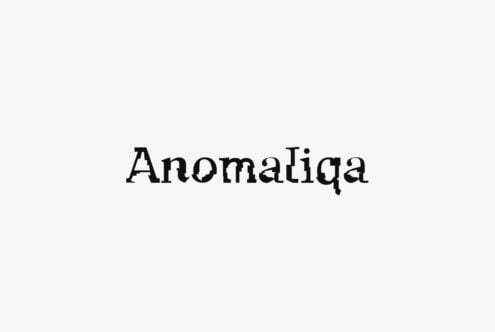 Anomaliqa serif typeface displayed in black text on light gray background