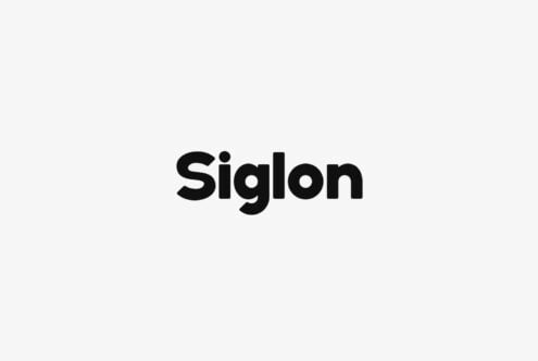 Siglon typeface in bold black letters on light gray background