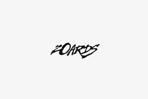 Edgy hand-drawn "40ARDS" text with scratchy marker strokes on light background