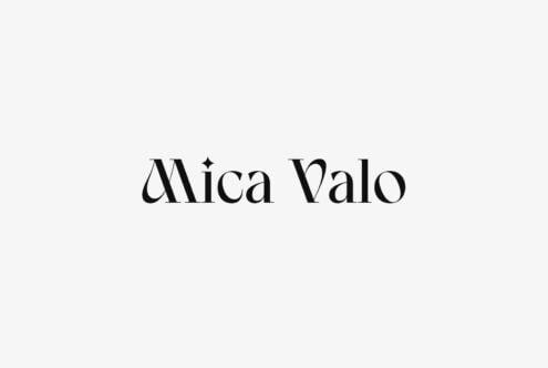 Mica Valo serif font with decorative star accent on light background