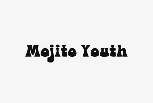 Mojito Youth bold display font in black on light gray background