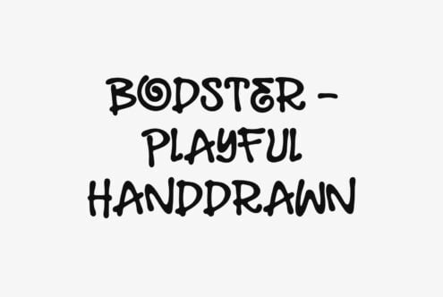 Bodster playful handdrawn font with quirky looping characters on light background