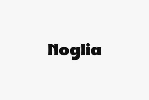 Noglia serif typeface in bold black weight on clean white background