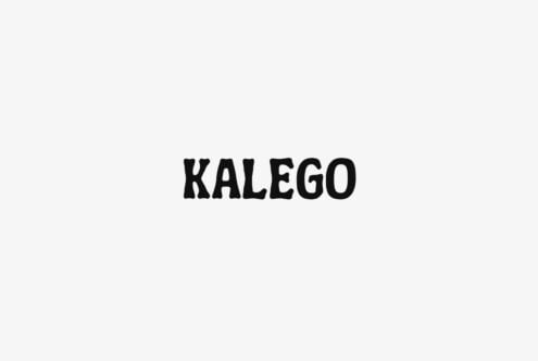 Kalego typeface in bold black letters on light gray background
