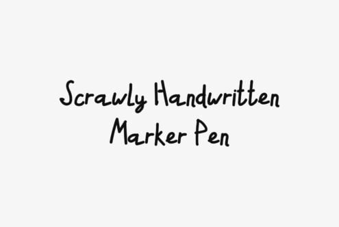 Scrawly Handwritten Marker Pen font in black ink on light background