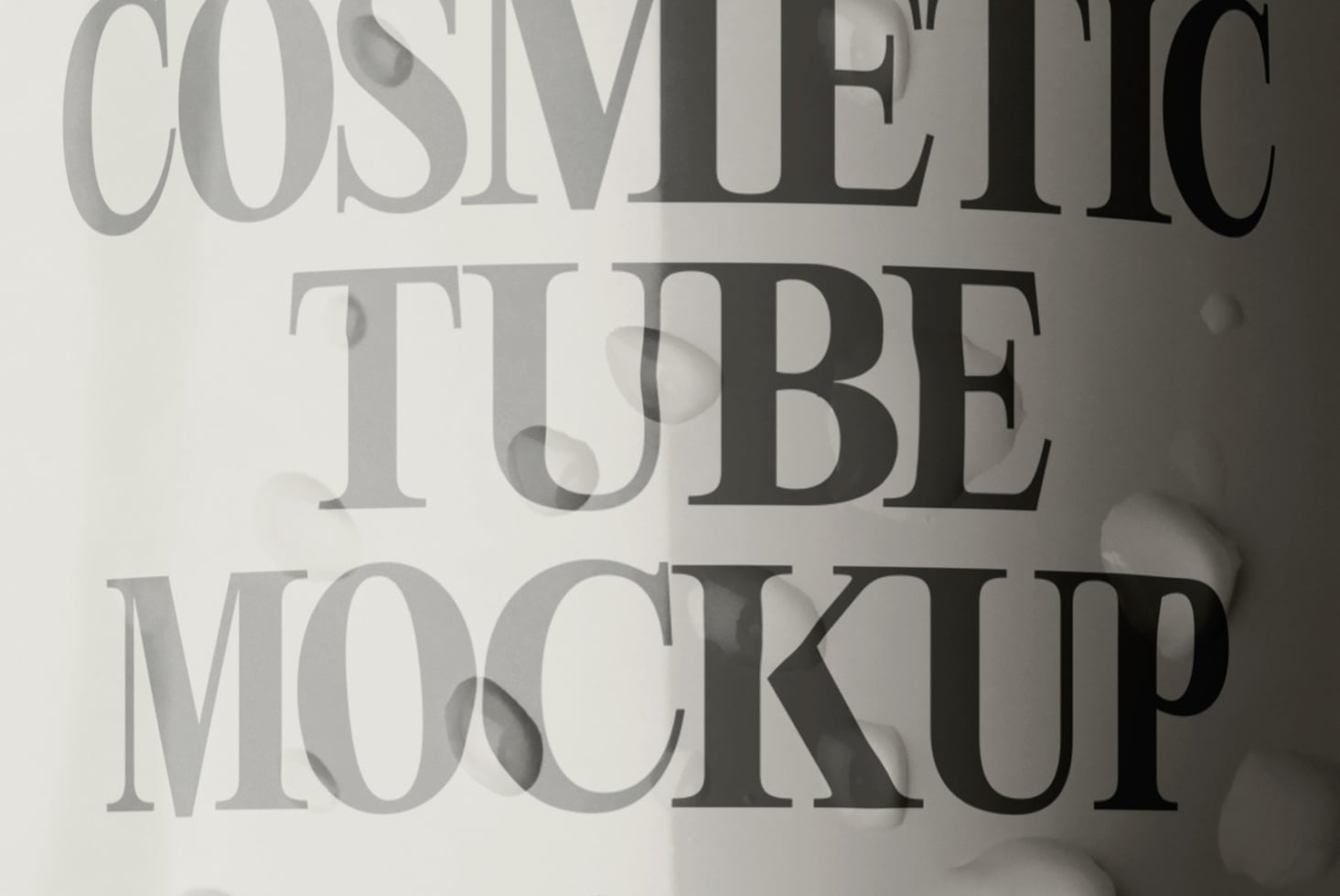 Cosmetic tube mockup with elegant serif typography showing product packaging design