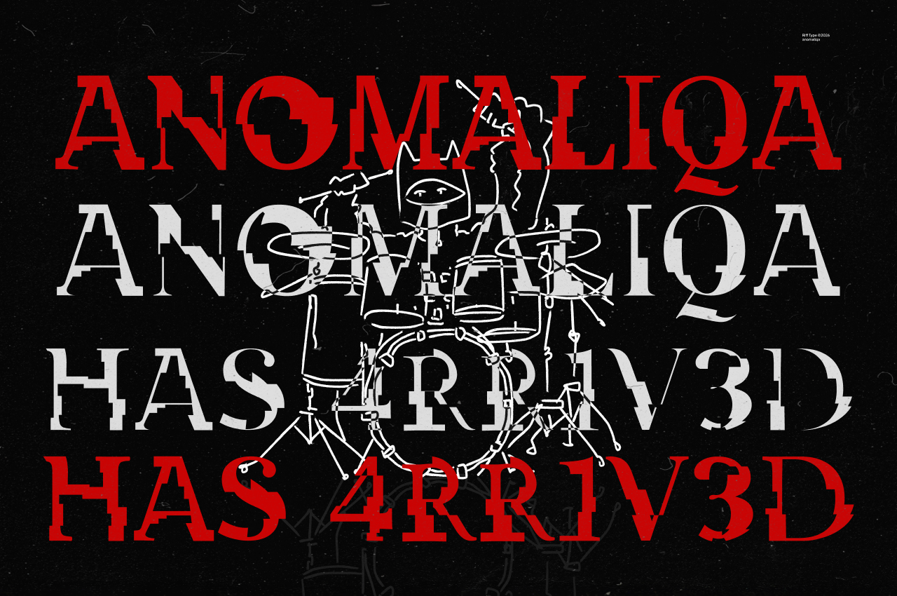 Distressed horror poster with red text, white drum kit illustration, occult symbols on black