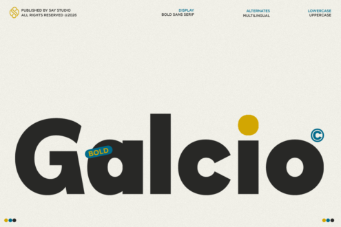 Gallo bold sans serif font with multilingual support, uppercase lowercase variants
