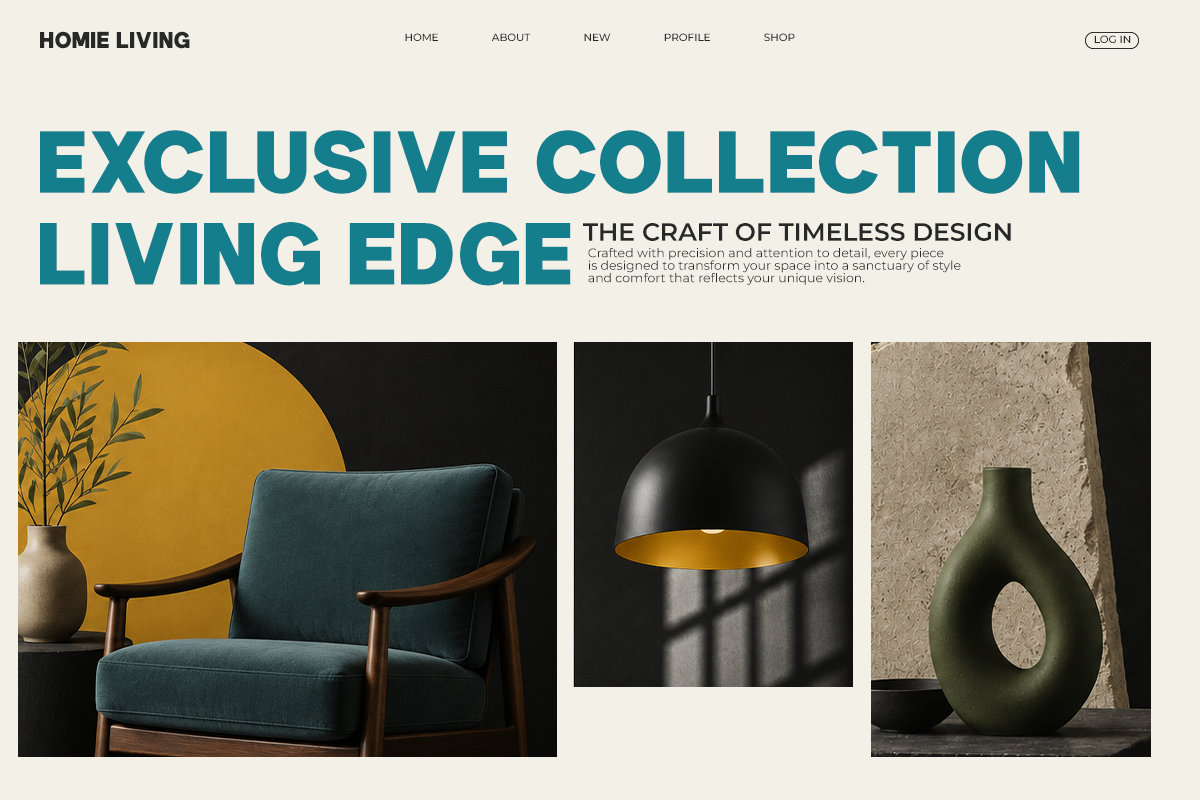 Modern home decor mockup with teal chair, pendant lamp, ceramic vase, gold circle backdrop