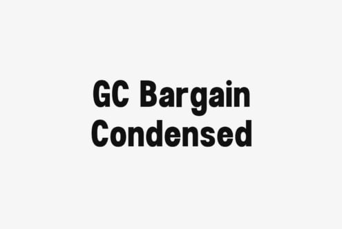 GC Bargain Condensed font by Glyphonic