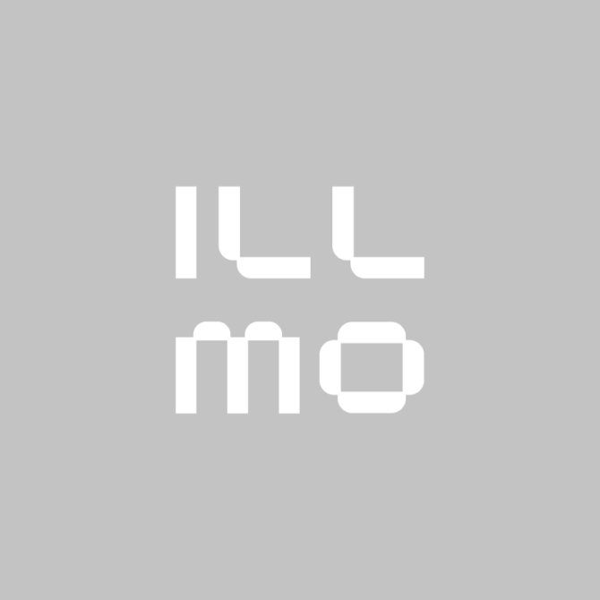 Rounded geometric font style on gray background