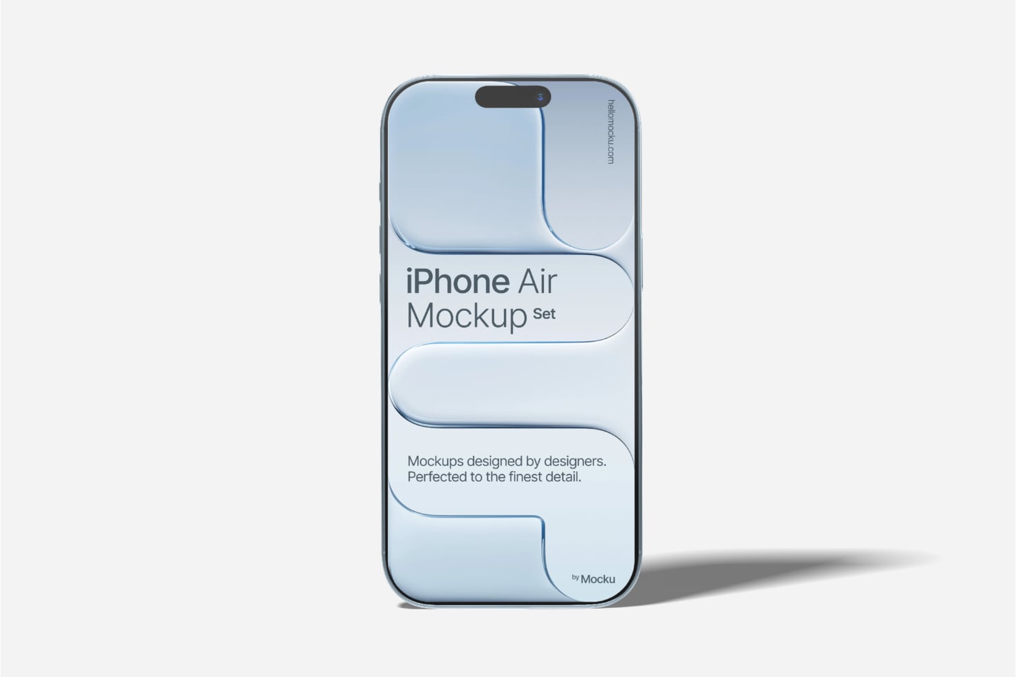 iPhone Air mockup set showing light blue device with customizable screen areas on clean background