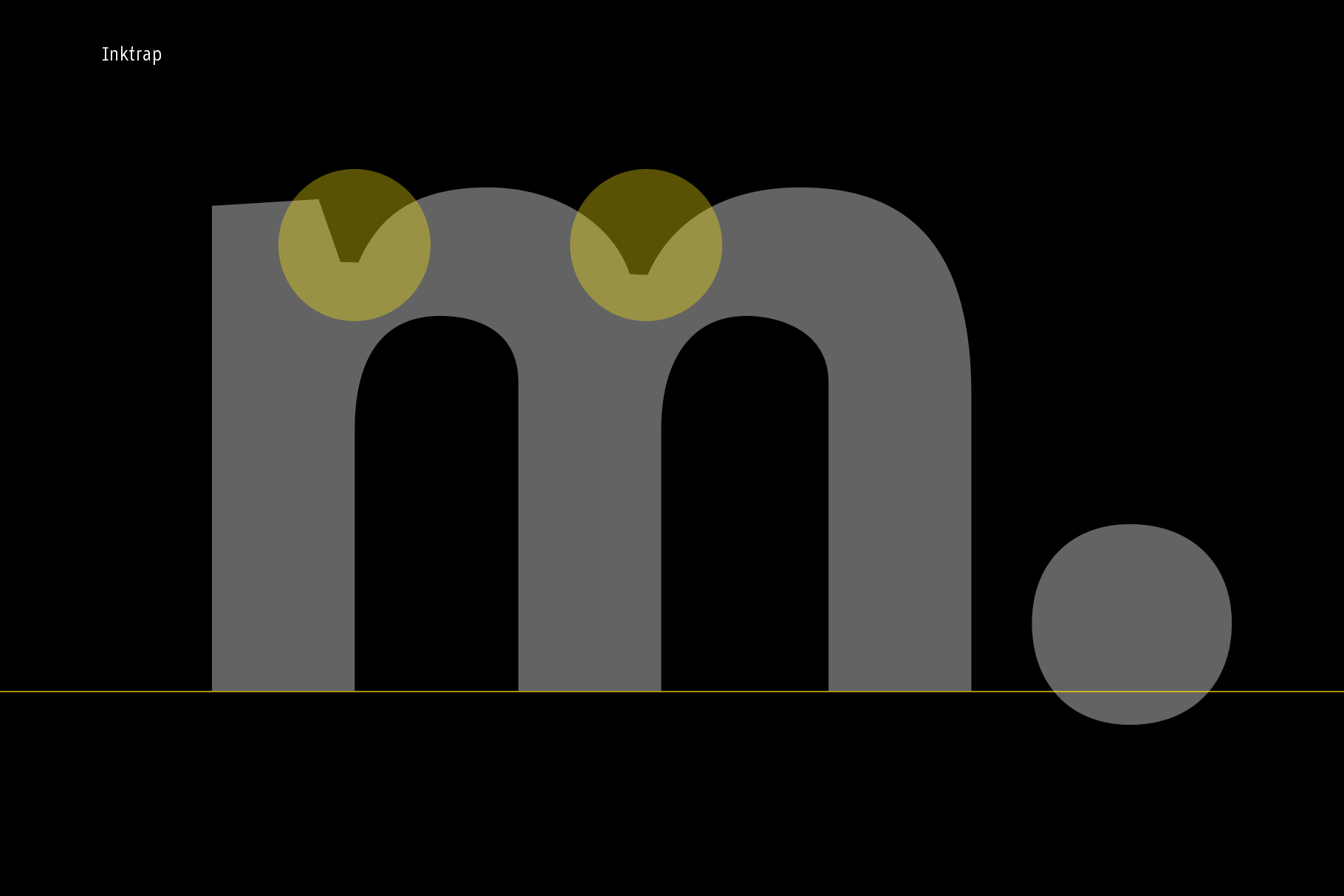 Minimalist gray creature with olive eyes staring at black background