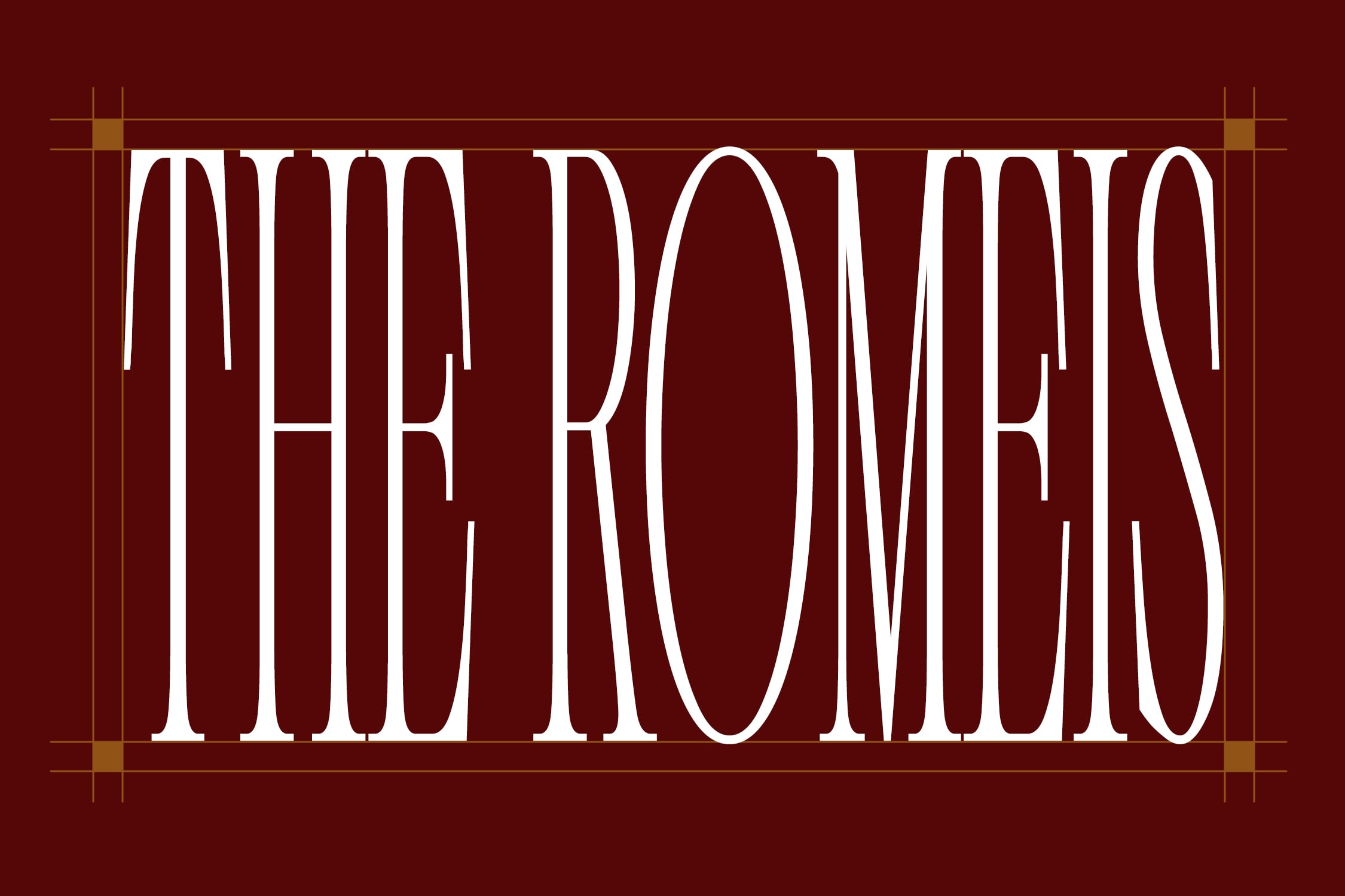 Vintage serif font with elegant line details on deep burgundy background with gold accents