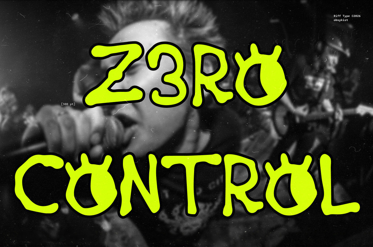 Neon yellow text saying "23RD CONTROL" over grainy black white vintage photo background