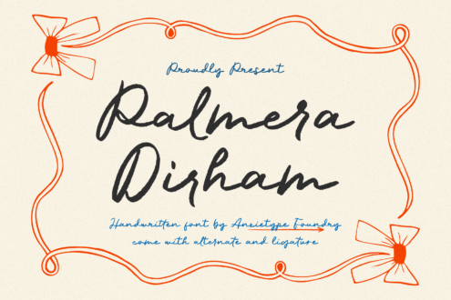 Palmera Dirham font by Anxietype Foundry