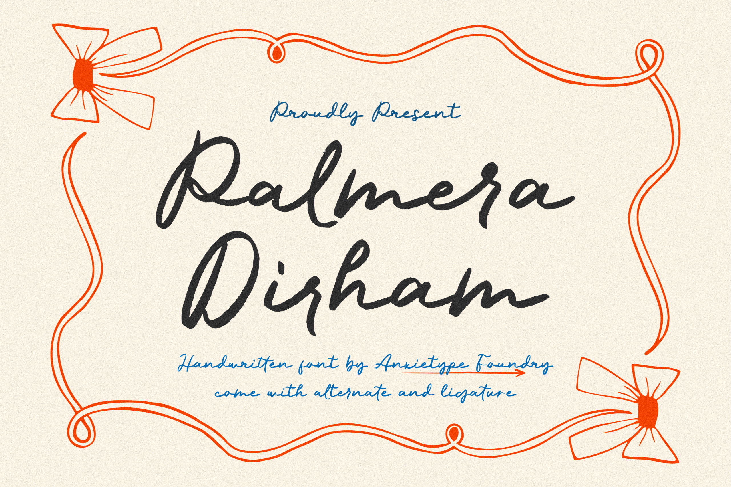 Palmera Dirham font by Anxietype Foundry