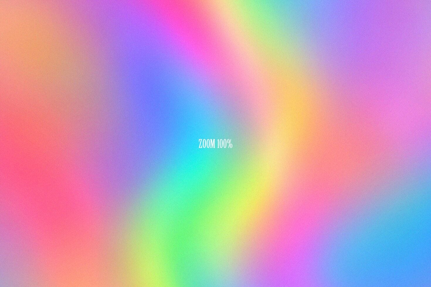 Soft blurred gradient flowing from coral pink through purple, cyan, yellow, back to magenta with centered white text