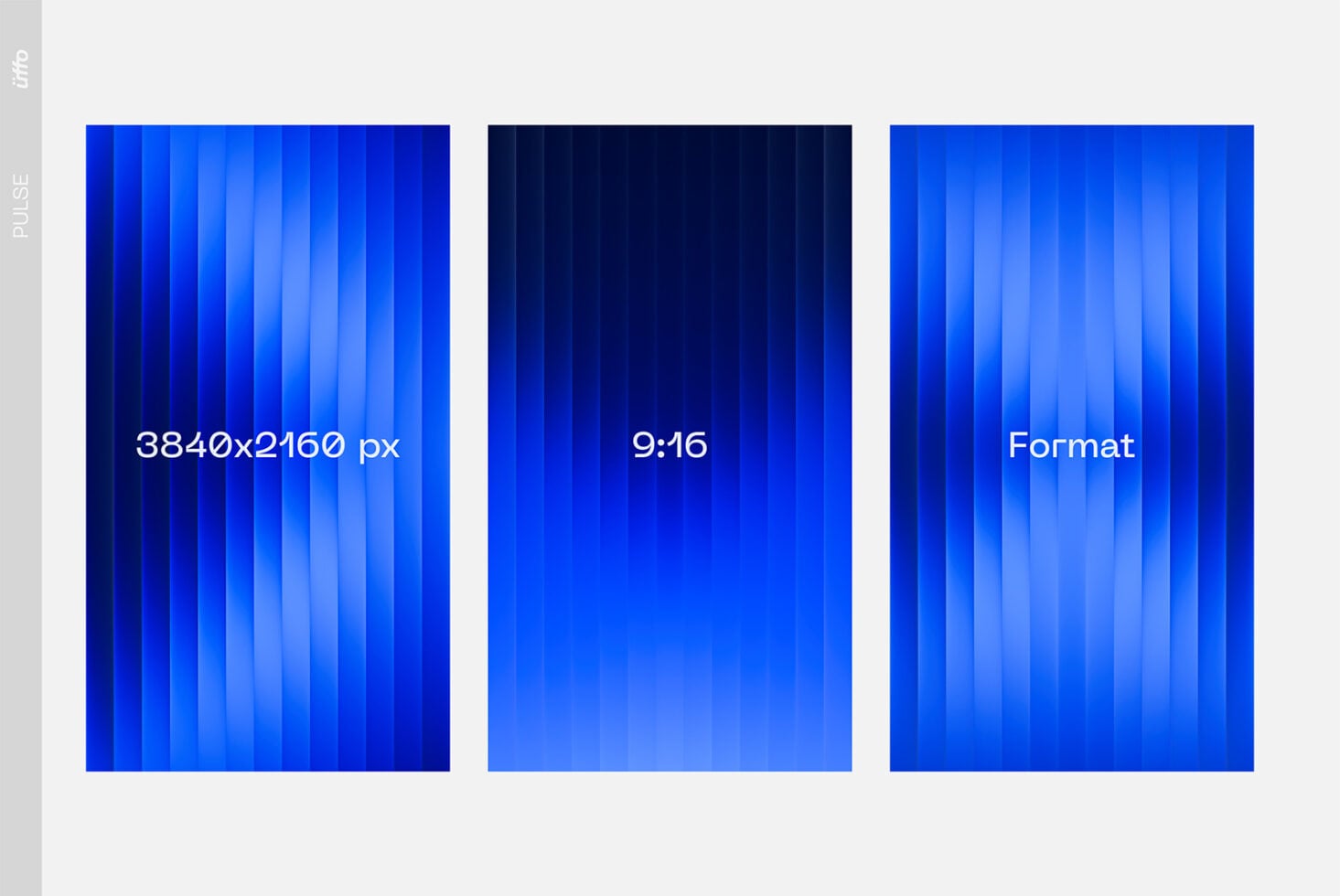 Blue gradient backgrounds with vertical stripes in 9:16 mobile format, 3840x2160px resolution