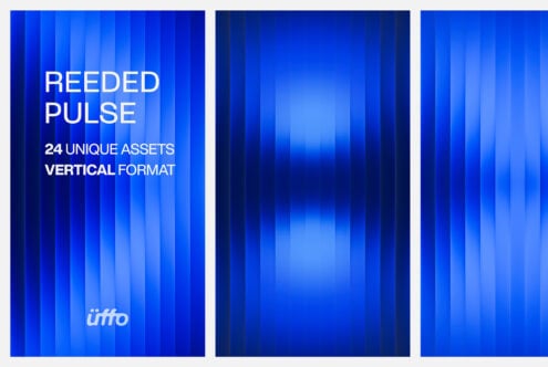 Reeded Pulse collection showing 24 vertical gradient backgrounds in shades of blue