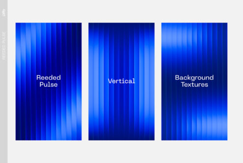 Three blue gradient backgrounds with vertical line patterns, labeled Reeded Pulse, Vertical, Background Textures