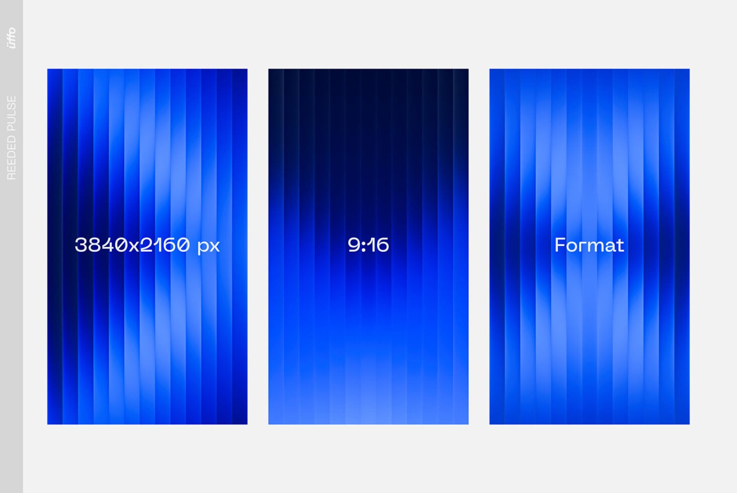 Three vertical gradient backgrounds transitioning from deep navy to bright blue with subtle line textures throughout