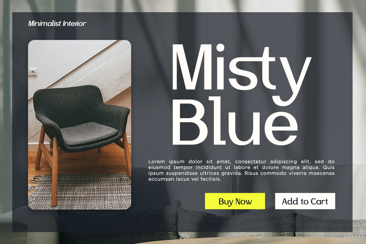 Minimalist interior mockup showing dark teal mid-century chair with wooden legs in modern room setting