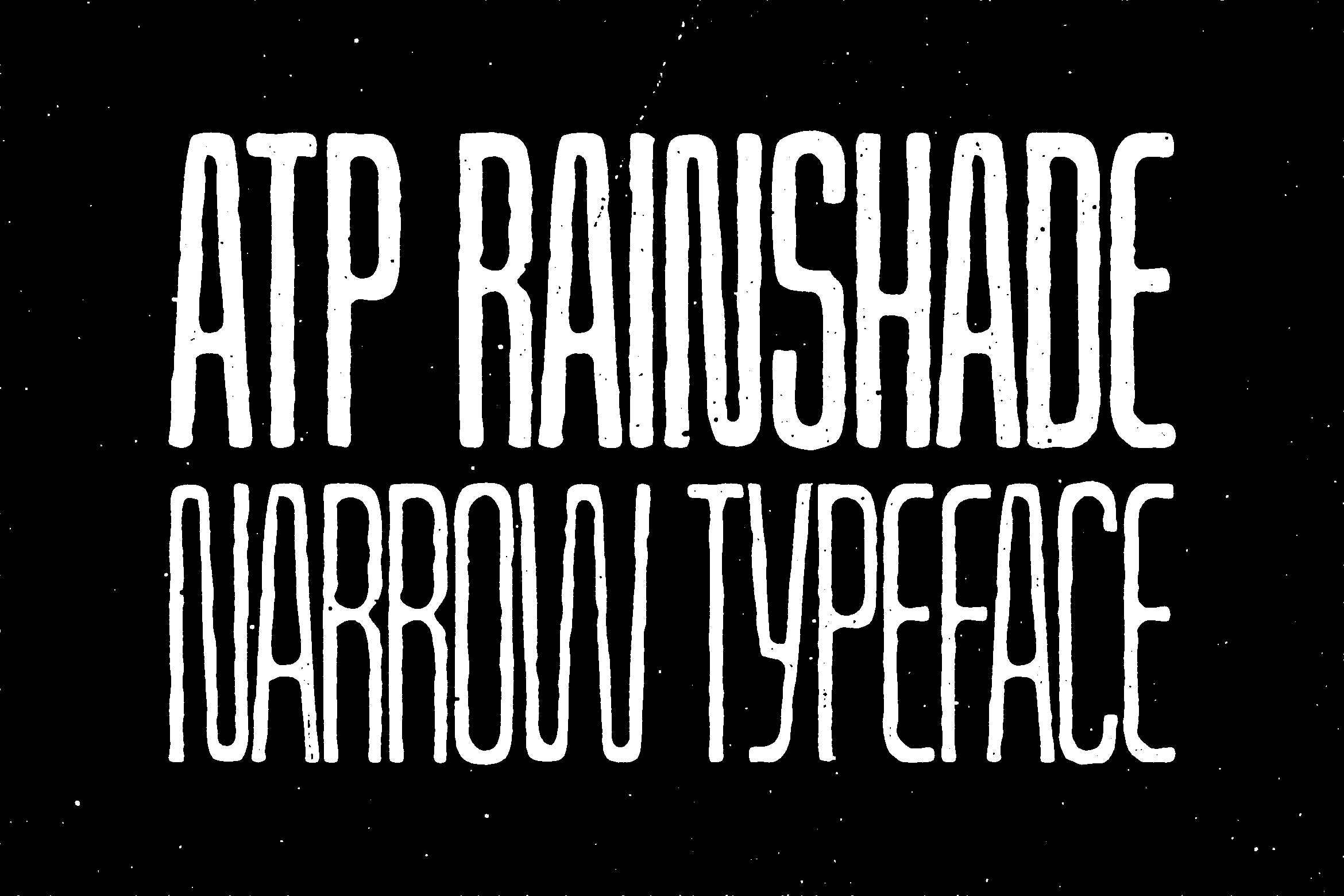 Distressed white sans serif font with rough texture on black starry background