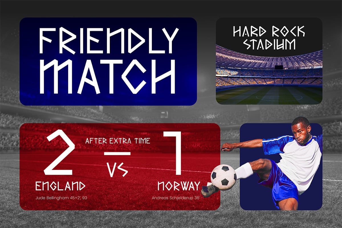 Soccer match scoreboard mockup with stadium scenes plus player kicking ball