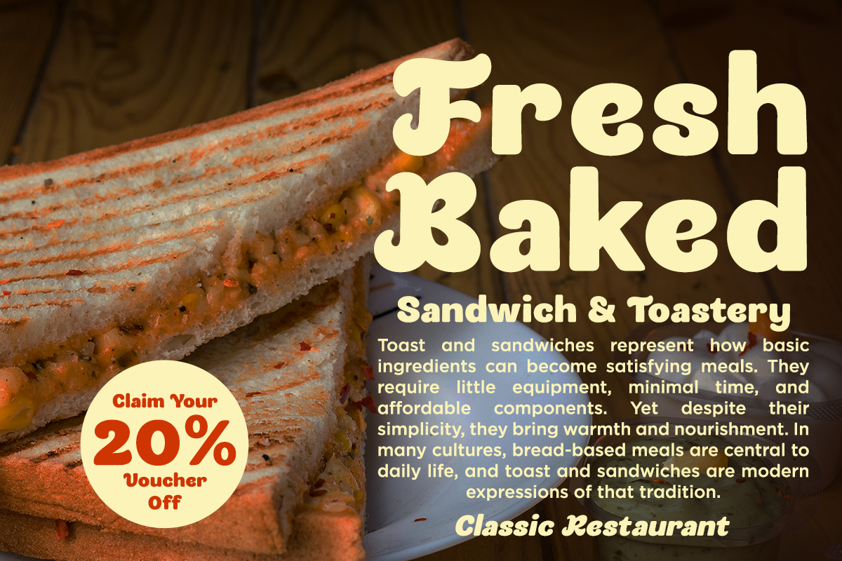 Rusty metal bread box with cream retro typography for sandwich shop branding mockup