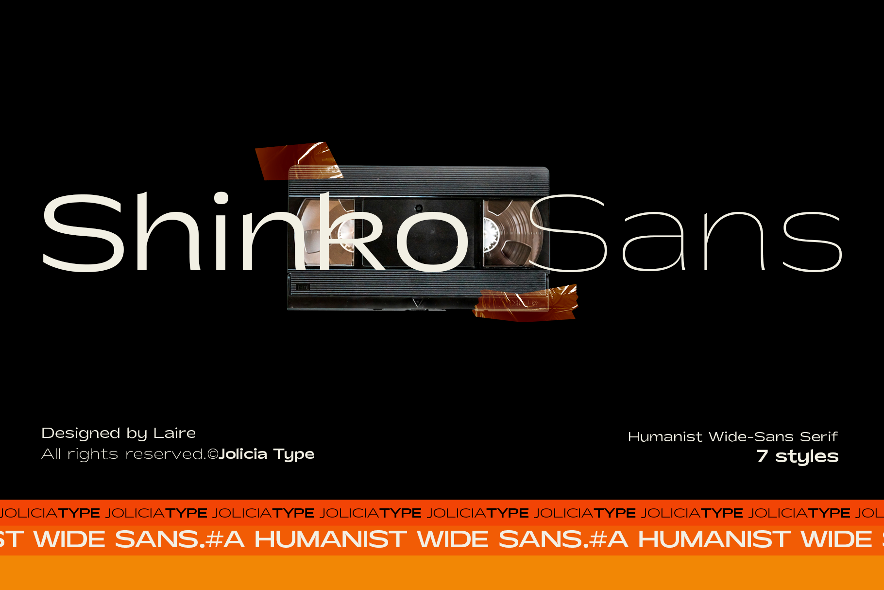 ShinRo Sans font family with 7 styles, modern wide-sans serif typeface design