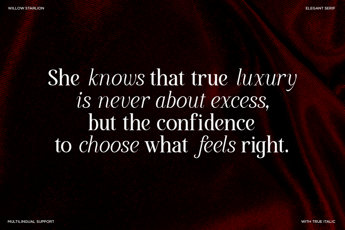 Elegant serif font mockup with luxury quote on deep red fabric texture background